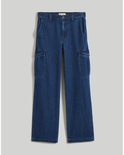 MW Low-slung Straight Cargo Jeans - Blue