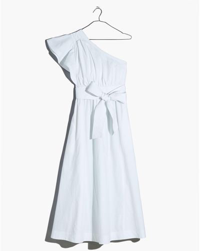 MW Ruffled One-shoulder Midi Dress - Natural