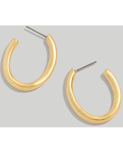MW Oval Medium Hoop Earrings - Metallic
