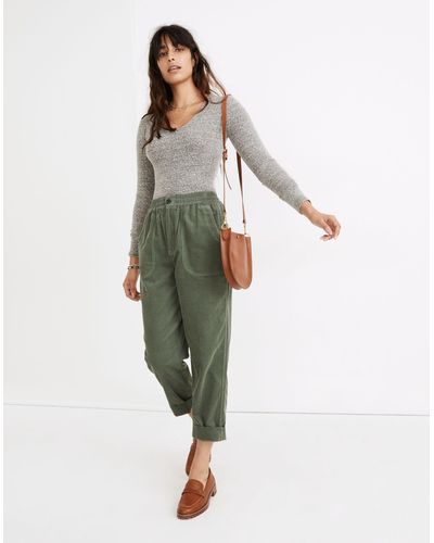 MW Tapered Huston Pull-on Crop Trousers - Green