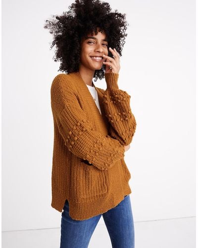 Madewell Bobble Cardigan Sweater - Brown