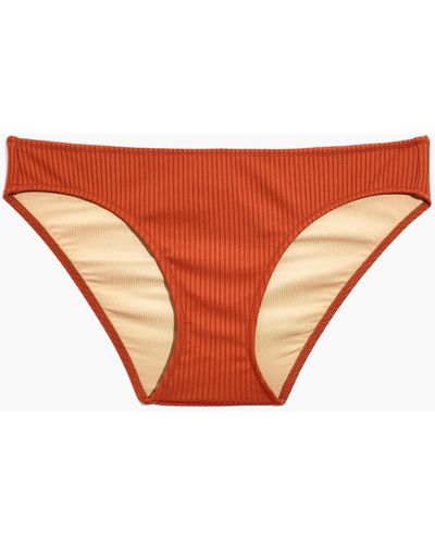 MW Madewell Second Wave Ribbed Classic Bikini Bottom - Multicolour