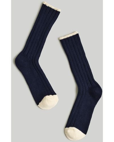 MW Ribbed Trouser Socks - Blue
