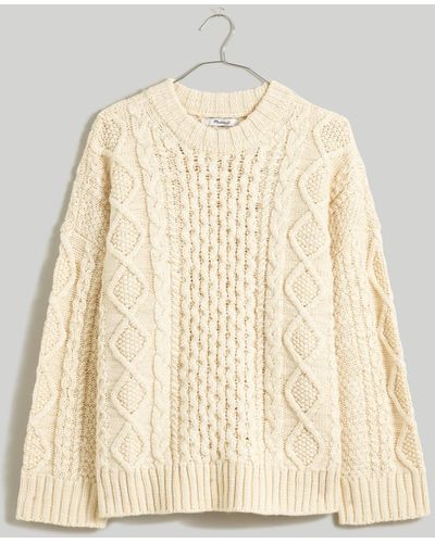 MW Cable-knit Oversized Sweater - Natural
