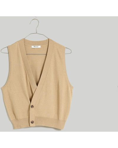 MW Asymmetric-button Sweater Vest - Natural