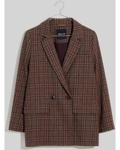 MW Plus Caldwell Double-breasted Blazer - Brown