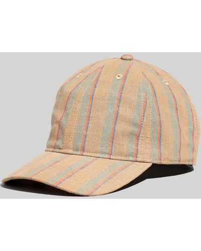 MW Striped Baseball Cap - Natural