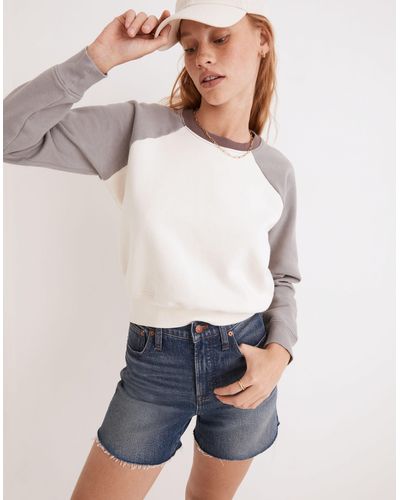 MW Rivet & Thread Colorblock Raglan Sweatshirt - White