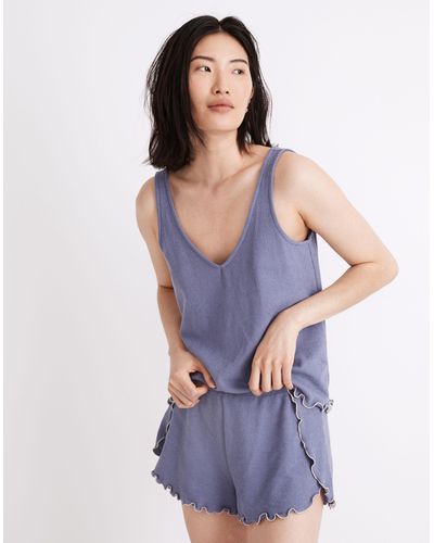 MW Terrycloth Knit Pajama Shorts - Blue
