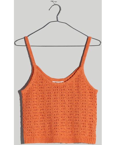 MW Open-stitch Sweater Tank - Orange