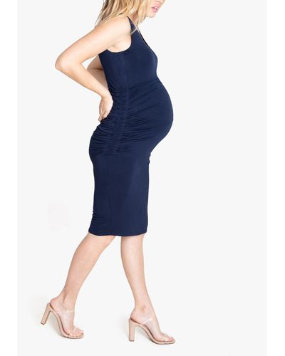MW Ingrid And Isabel® Maternity Everywear Ruched Tank Dress - Blue