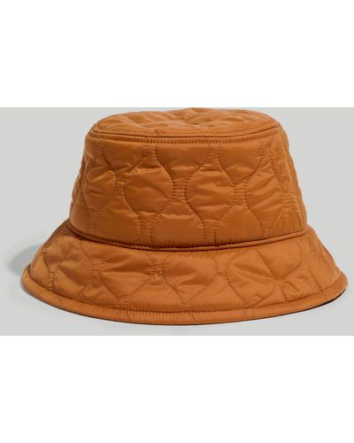MW Quilted Nylon Bucket Hat - Brown