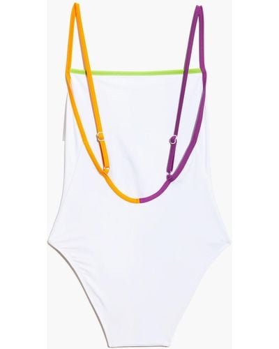 MW Madewell X Solid & Striped® Colorblock Tipped Chelsea One-piece Swimsuit - White