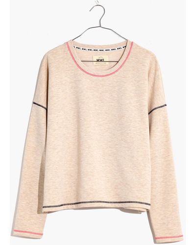 MW L Superbrushed Contrast-stitched Easygoing Sweatshirt - Natural