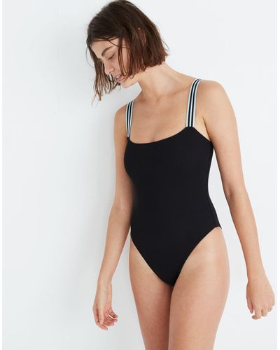 MW Solid & Striped® Riley One-piece Swimsuit - Blue