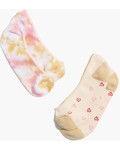 MW Two-pack Open Hearts Tie-dye Low-profile Socks - Pink