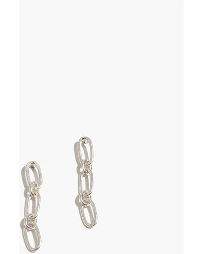 MW Paperclip Chain Earrings - White