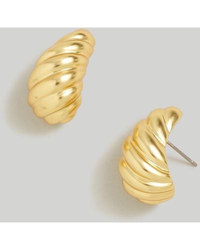 MW Puffed Droplet Stud Earrings - Metallic