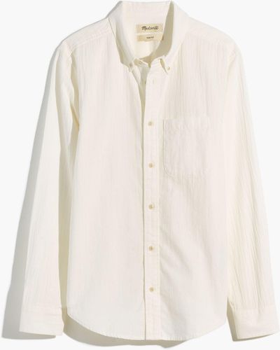 MW Crinkle Cotton Perfect Long-sleeve Shirt - White