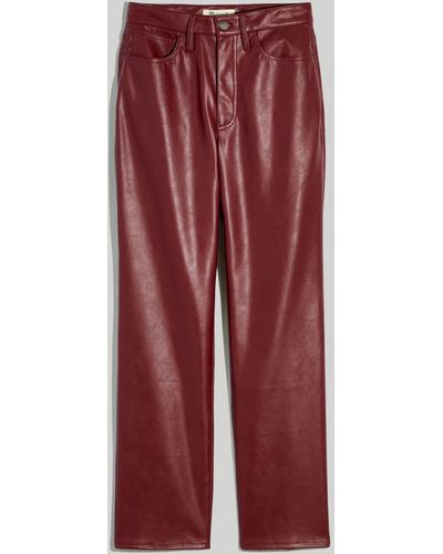 MW The Plus Perfect Vintage Straight Jean: Faux Leather Edition - Red