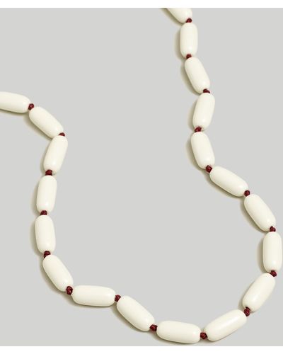 MW Enamel Beaded Necklace - Natural