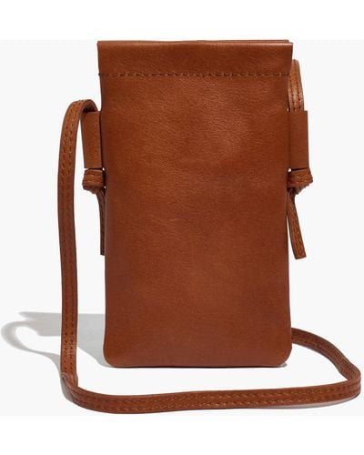 MW The Leather Smartphone Crossbody Bag - Brown
