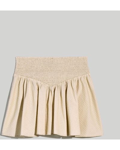 MW Dobby Smocked Mini Skirt - Natural
