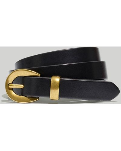 MW Chunky Buckle Skinny Leather Belt - Multicolor