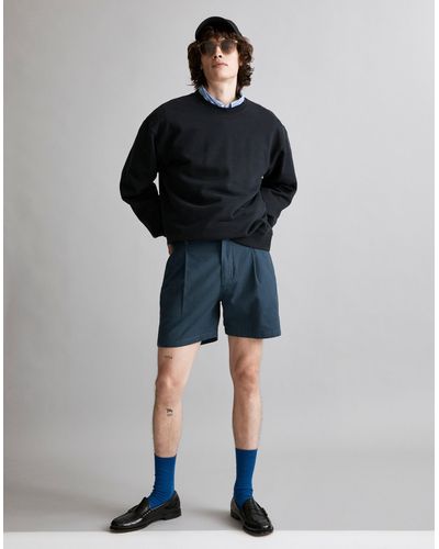 MW Pleated Cotton-linen Shorts - Black