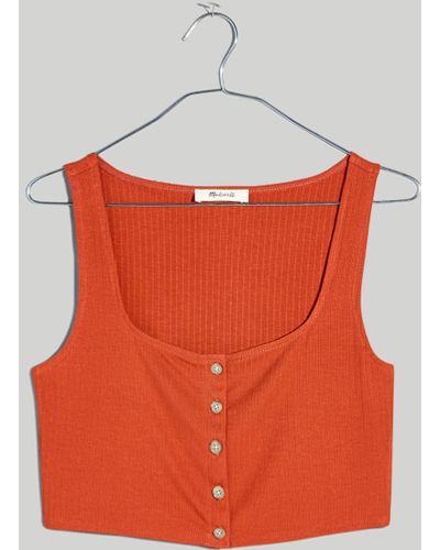 MW Ribbed Bralette Tank Top - Red