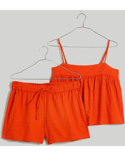 MW Swiss Dot Babydoll Pajama Set - Orange