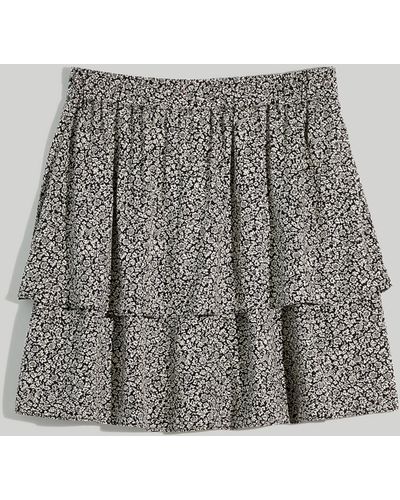 MW Pull-on Tier Mini Skirt - Gray