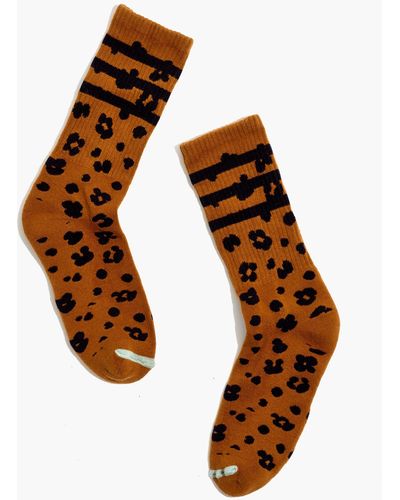 MW Cheetah Athletic Socks - Brown