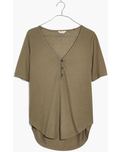MW Drapey Henley Tee - Natural
