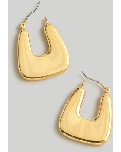 MW Chunky Triangle Hoop Earrings - Metallic