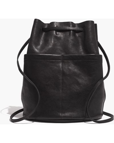 Madewell The Convertible Leather Backpack - Black