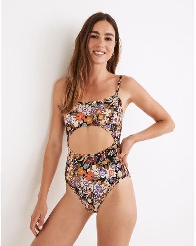 MW Madewell Second Wave Cutout One-piece Swimsuit - Brown