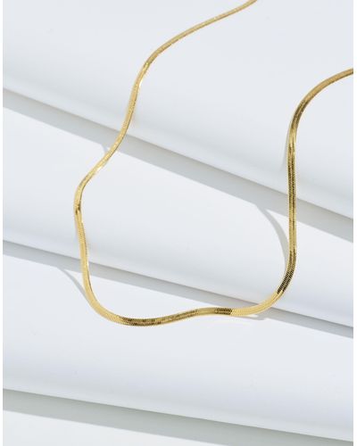 MW Delicate Collection Demi-fine Skinny Herringbone Chain - White