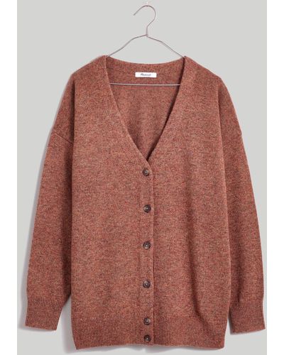 MW Plus V-neck Relaxed Cardigan - Brown