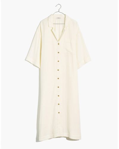 MW Plus Lightestspun Cover-up Maxi Shirtdress - White