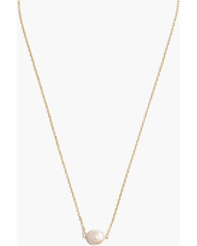 MW Coin Pearl Pendant Necklace - White