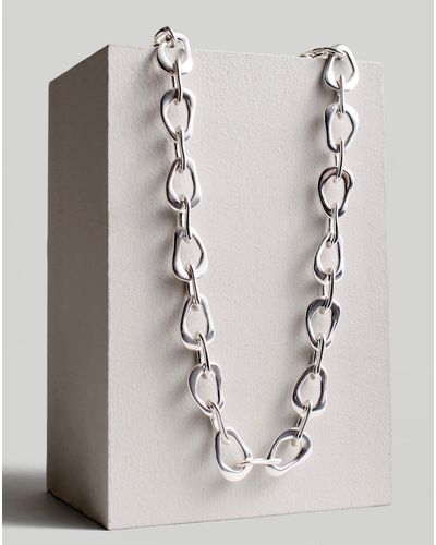 MW The Sterling Silver Collection Chunky Chain Necklace - White