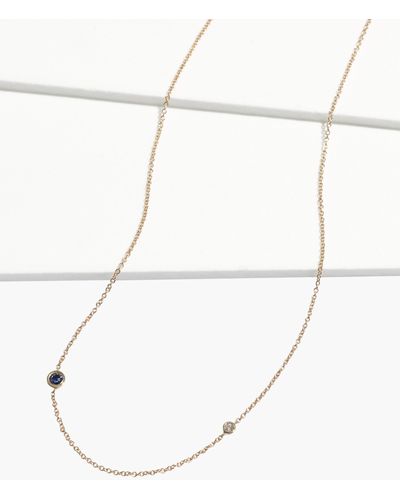 MW Madewell X Still Housetm 14k Gold Iba Blue Sapphire And White Diamond Necklace