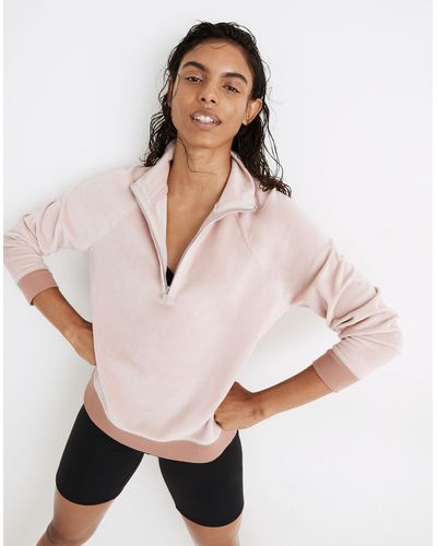 MW L Velour Half-zip Sweatshirt - Pink