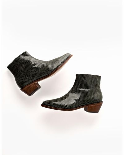 MW Huma Blanco Leather Filipa Ankle Boots - Black
