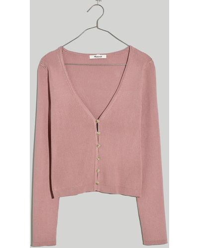 MW Carmon Crop Cardigan Sweater - Pink