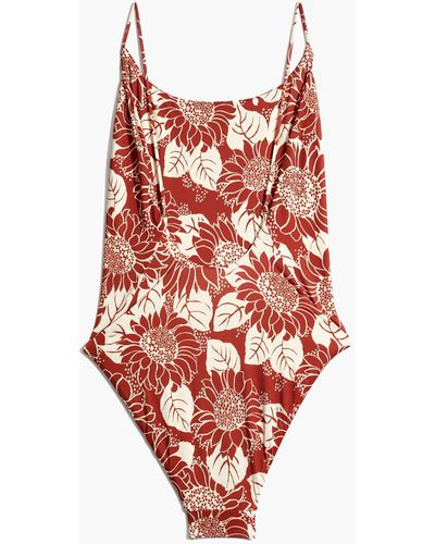 MW Madewell Second Wave Spaghetti-strap One-piece Swimsuit - Red