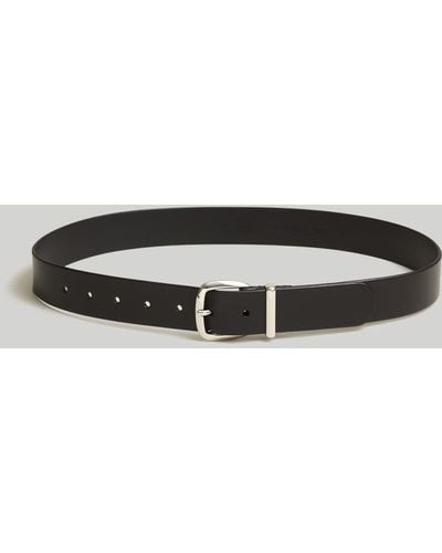 MW The Essential Wide Leather Belt - Grey