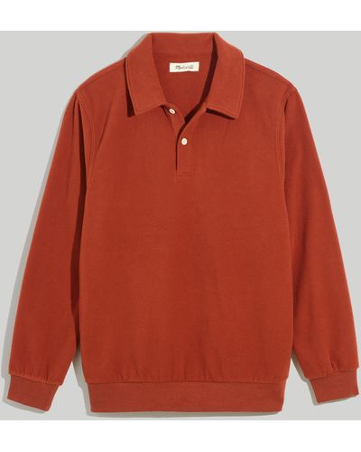 MW (re)sourced Fleece Polo Shirt - Red