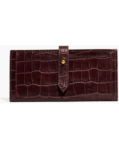 MW The Post Wallet: Croc Embossed Leather Edition - Purple